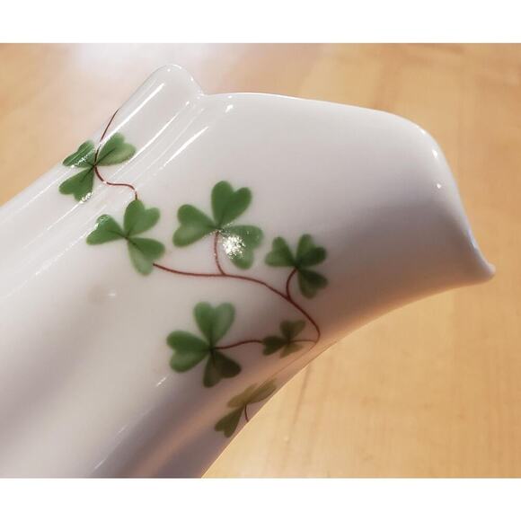 Vintage Shamrock Porcelain Creamer Pitcher 5" Ivy Ireland Irish Shannon Vase - Picture 11 of 16